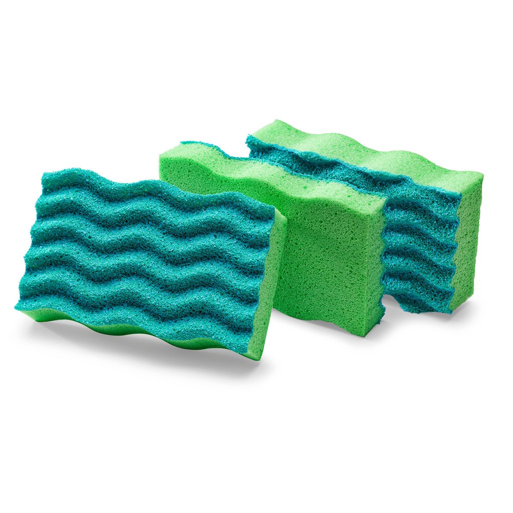 4.5&quot;x3&quot; Medium-Duty Anti-Bacterial Sponge (3-pack)