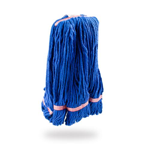 Blue mop head on a white background