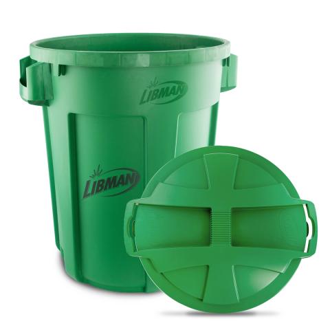 Trash can with lid