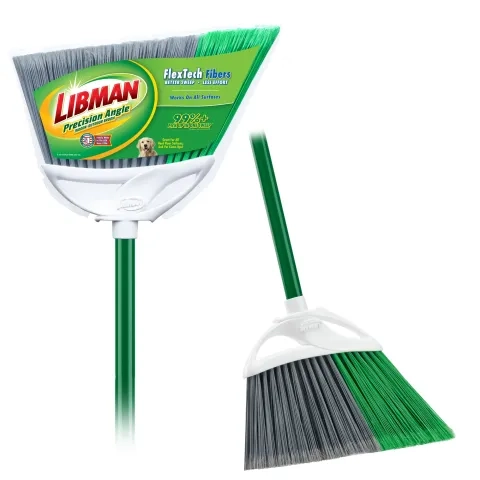 Broom in plastic packaging and out of packaging