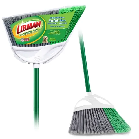 Broom in plastic packaging and out of packaging