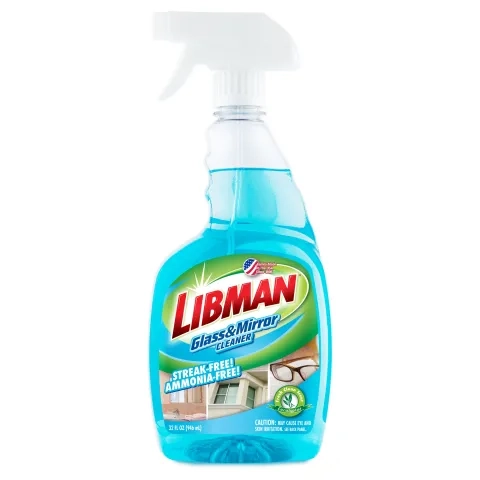 Glass and mirror cleaner in a plastic spray bottle