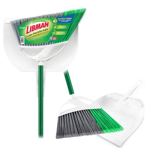 Large Precision Angle® Broom with Clean Fibers Dustpan